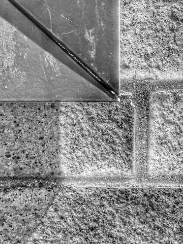 Metal arrows and stone