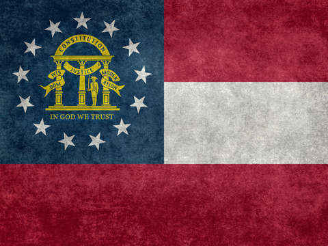 Georgia state flag vintage retro style
