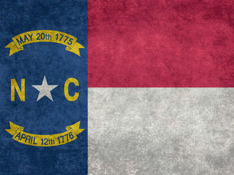 North carolina state flag vintage retro style