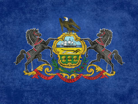 State flag of pennsylvania vintage retro style