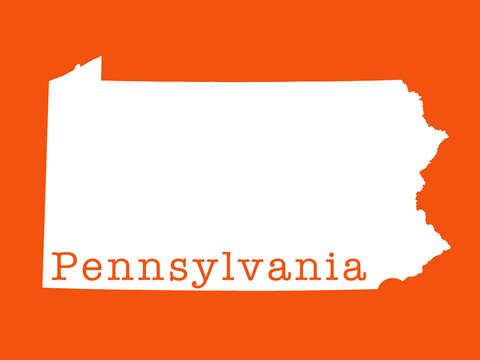 Pennsylvania state in orange