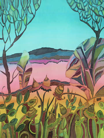 Pink and blue landscape