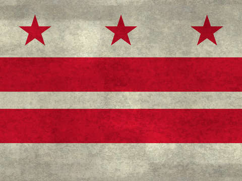 Washington dc flag with worn stone marbled patina