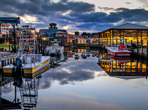 Happy harbor sunrise