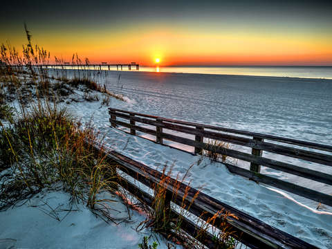 Sunrise walk in orange beach