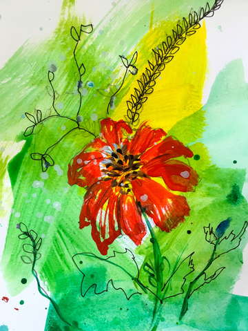 Single red bloom