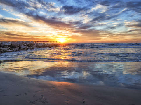 End of the day ocean beach