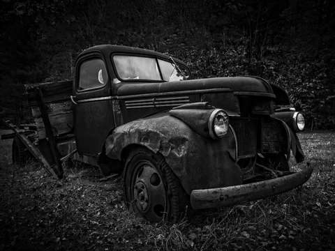 Rusty old farm truck