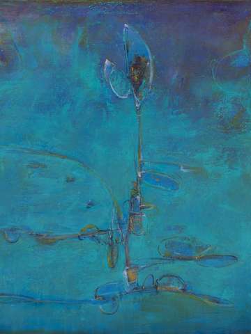 Colliding on a backdrop of blue