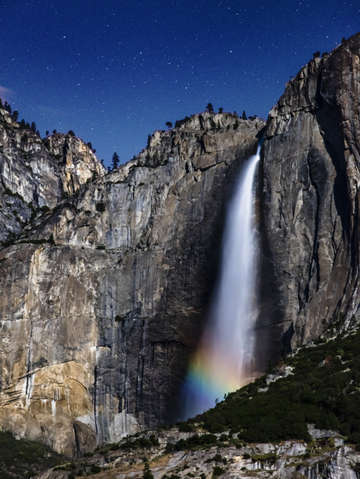 Moonbow on upper yosimite falls