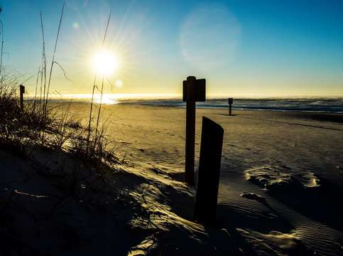 Cold beach entrance