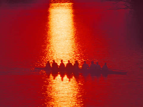Chattahoochee river sunsetr and 8 scull