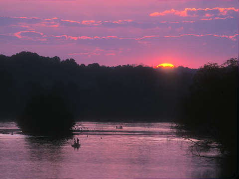 Chattahoochee river and fishermen