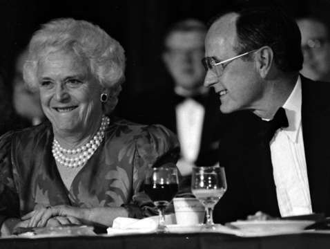 Mrs bush with president george h bush