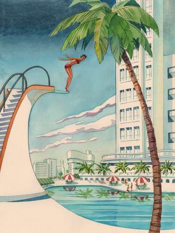 Art deco diving board
