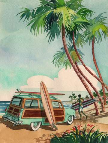 Art deco surfer