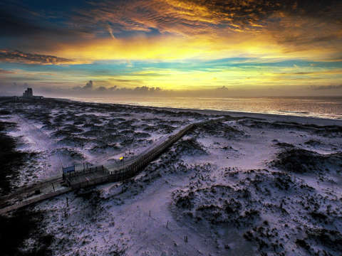Colorful walk over the dunes