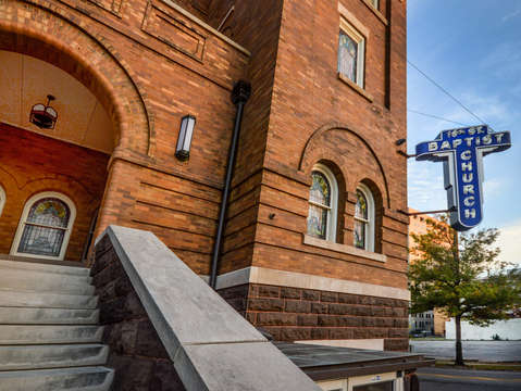 16th street baptist sign and steps