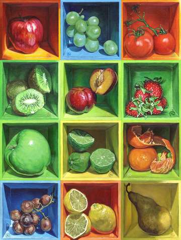 Boxed still life fruit series 1