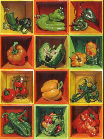 Boxed still life pepper series