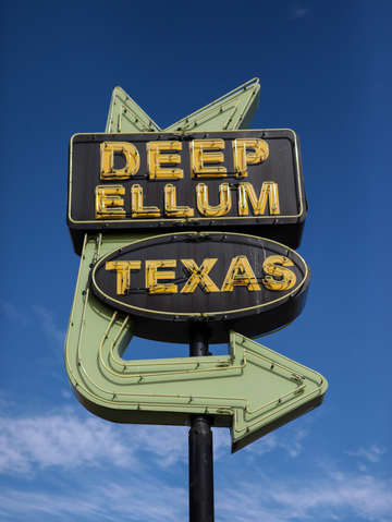 Deep ellum texas neon sign