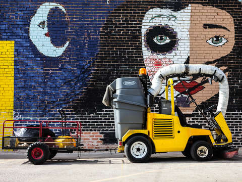 Street cleaner in deep ellum
