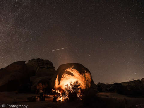 Nighttime campground