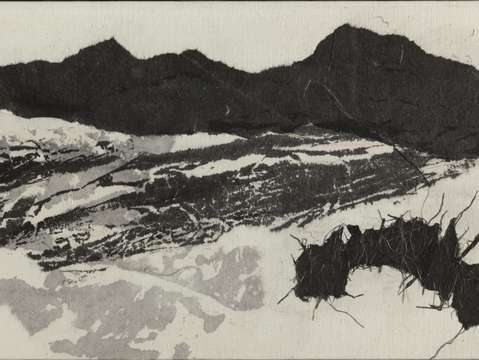 Mountains in black and white