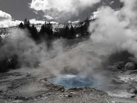 Geyser mountain landscape