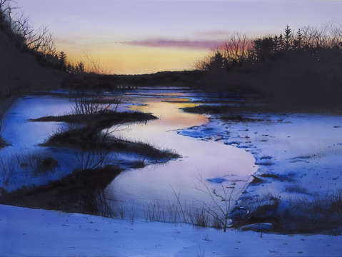 Winter in a new england marsh