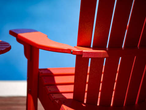 Kickin back in the red chair