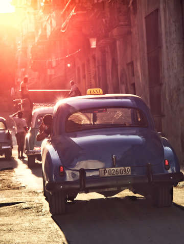 Sunset on havana street
