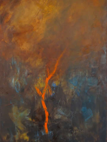 Orange tree trunk