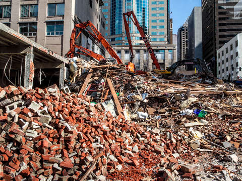 Downtown demolition in seattle