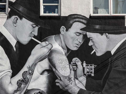 Tattoo parlor mural