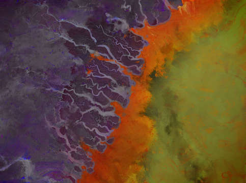 Ganges river delta aerial view