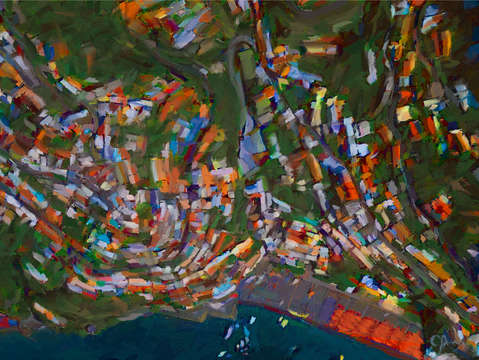 Positano italy aerial view