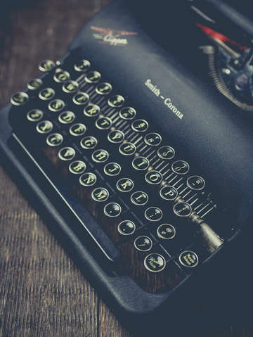 Vintage typewriter faded memory