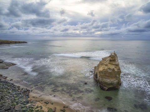 A sunset cliffs winter
