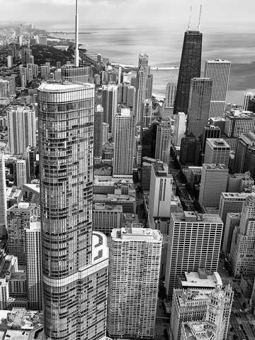 Trump tower and john hancock aerial