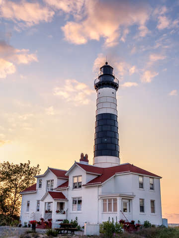 Big sable point light and keepers house