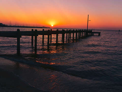 Pier in purple