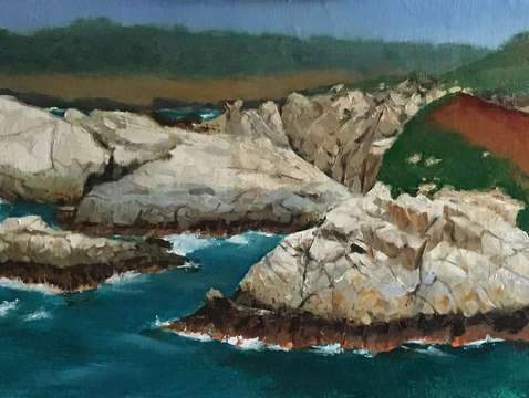 Changing moss on carmel rocks