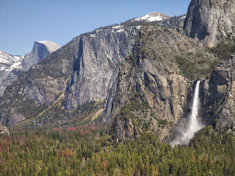 Half dome with waterfall