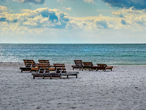Group of chairs on the beach