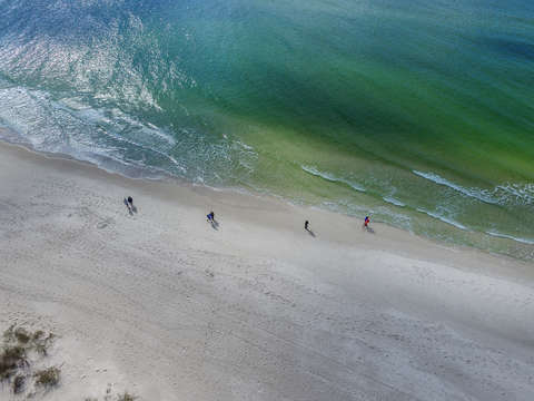 Beach walking on the edge