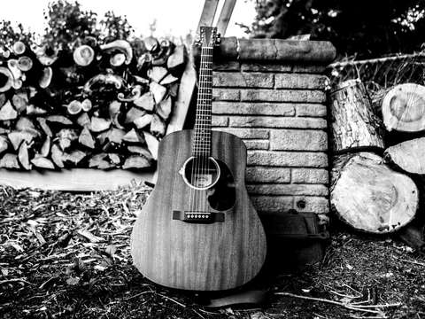 Guitar against incinerator