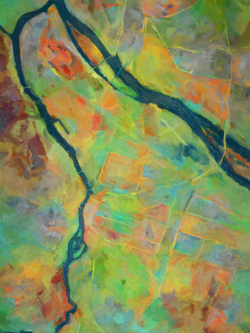 Portland aerial painting