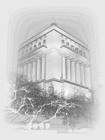 The indiana war memorial in sketch