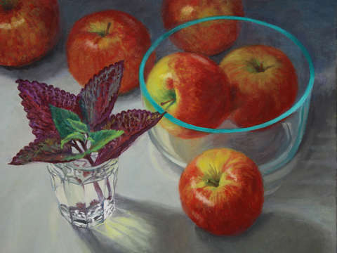 Apples and glass
